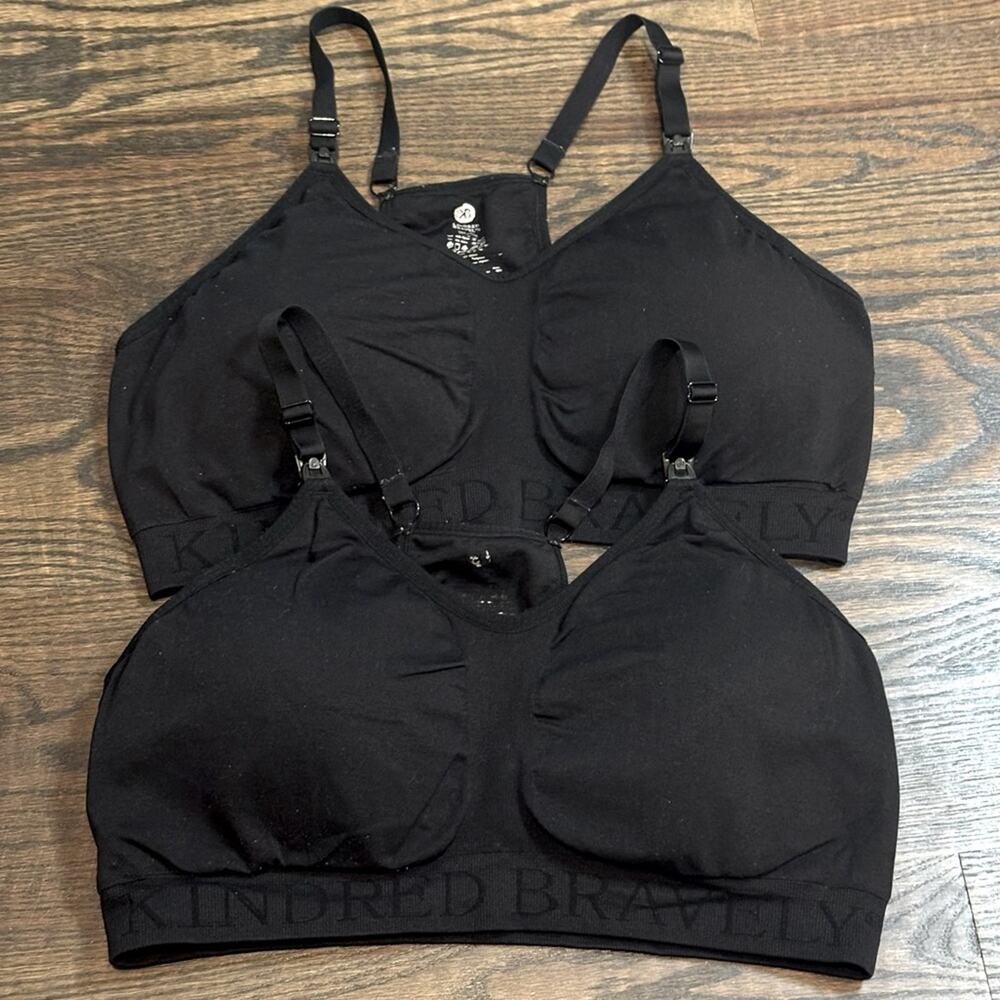 Kindred Bravely Hands Free Pumping Nursing Sports Bra XXL Black Set of 2